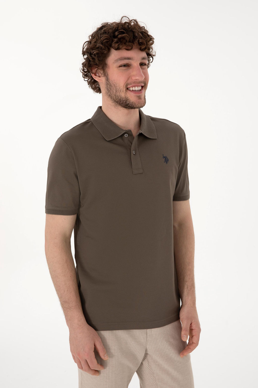 Erkek Regular Fit Polo Yaka Vizon Basic Ti__rt Sepette S_rpriz _ndirim - U.s. polo assn фото 3