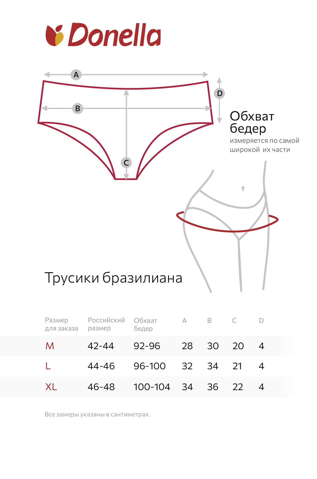 Женские трусы-бразилиана 5 шт. Donella  фото 3