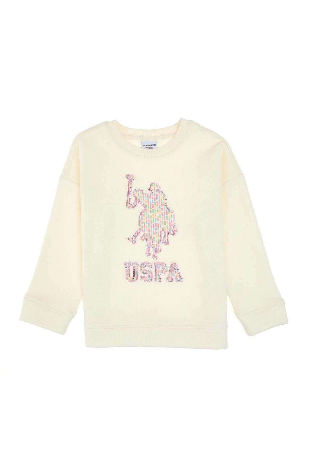 K_z _ocuk Krem Bisiklet Yaka Sweatshirt - U.s. polo assn фото 2