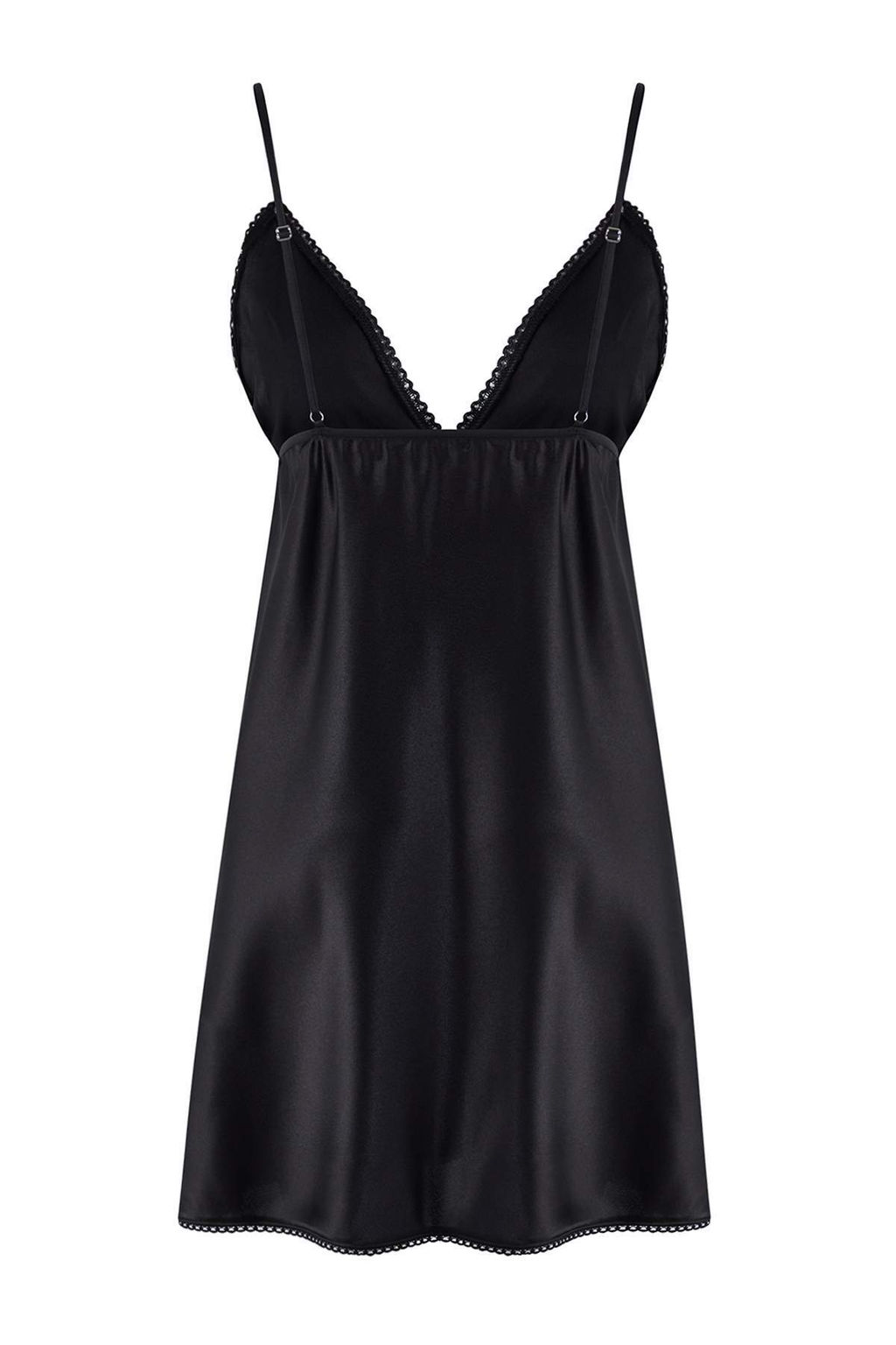 Siyah 4lu Ceyiz Set Saten Dokuma Gecelik+Sabahl?k+Pijama Tak?m? THMAW26PT00210 - Trendyolmilla фото 11