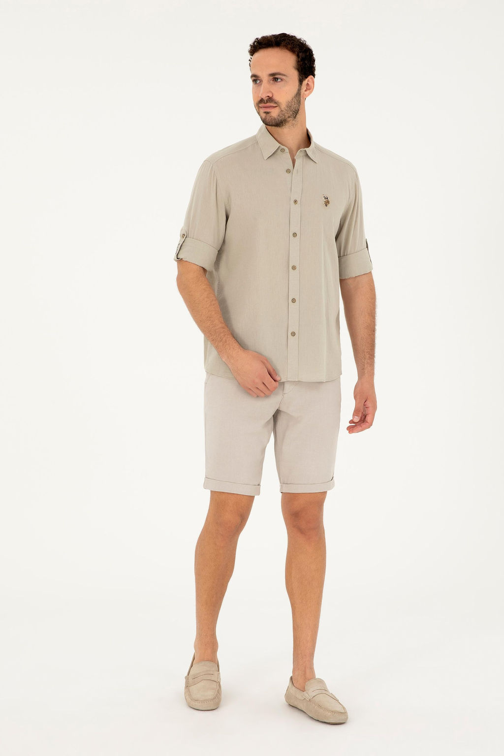 Мужская базовая рубашка цвета хаки с длинным рукавом Неожиданная скидка в корзине - U.s. polo assn фото 4