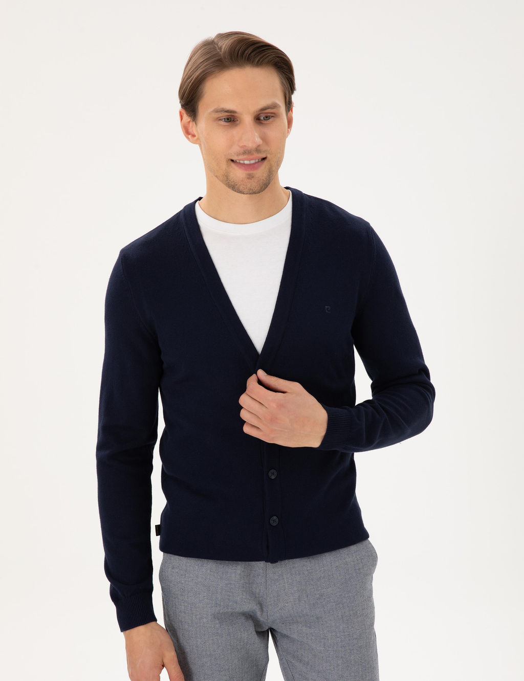 Lacivert Slim Fit Basic D__meli Triko H_rka - Pierre cardin фото 3