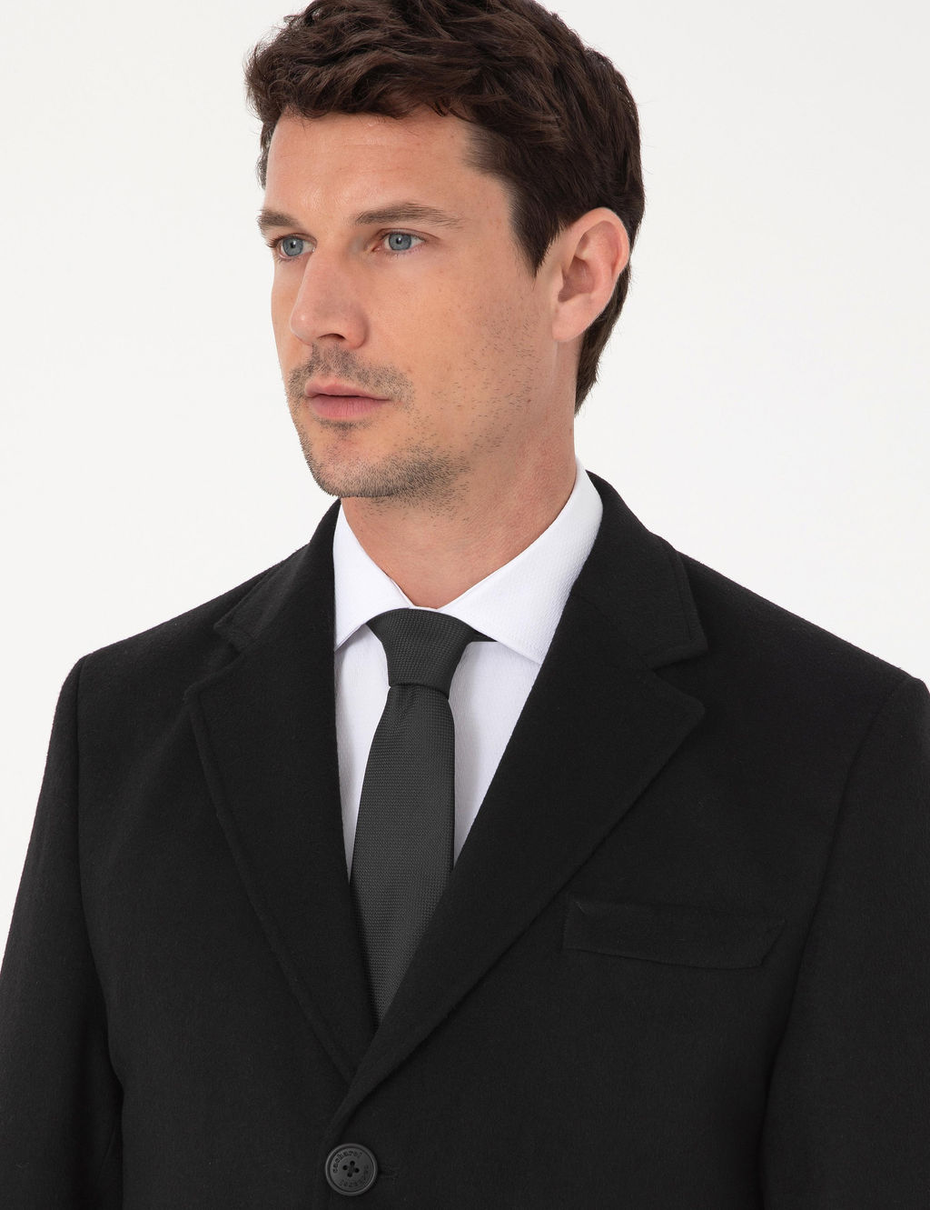 Siyah Ex Slim Fit Y_n Kar___ml_ Palto