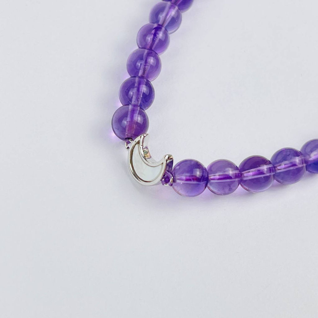 Брасслет из Аметиста с перламутровой вставкой месяц - Радуга самоцветов фото 3