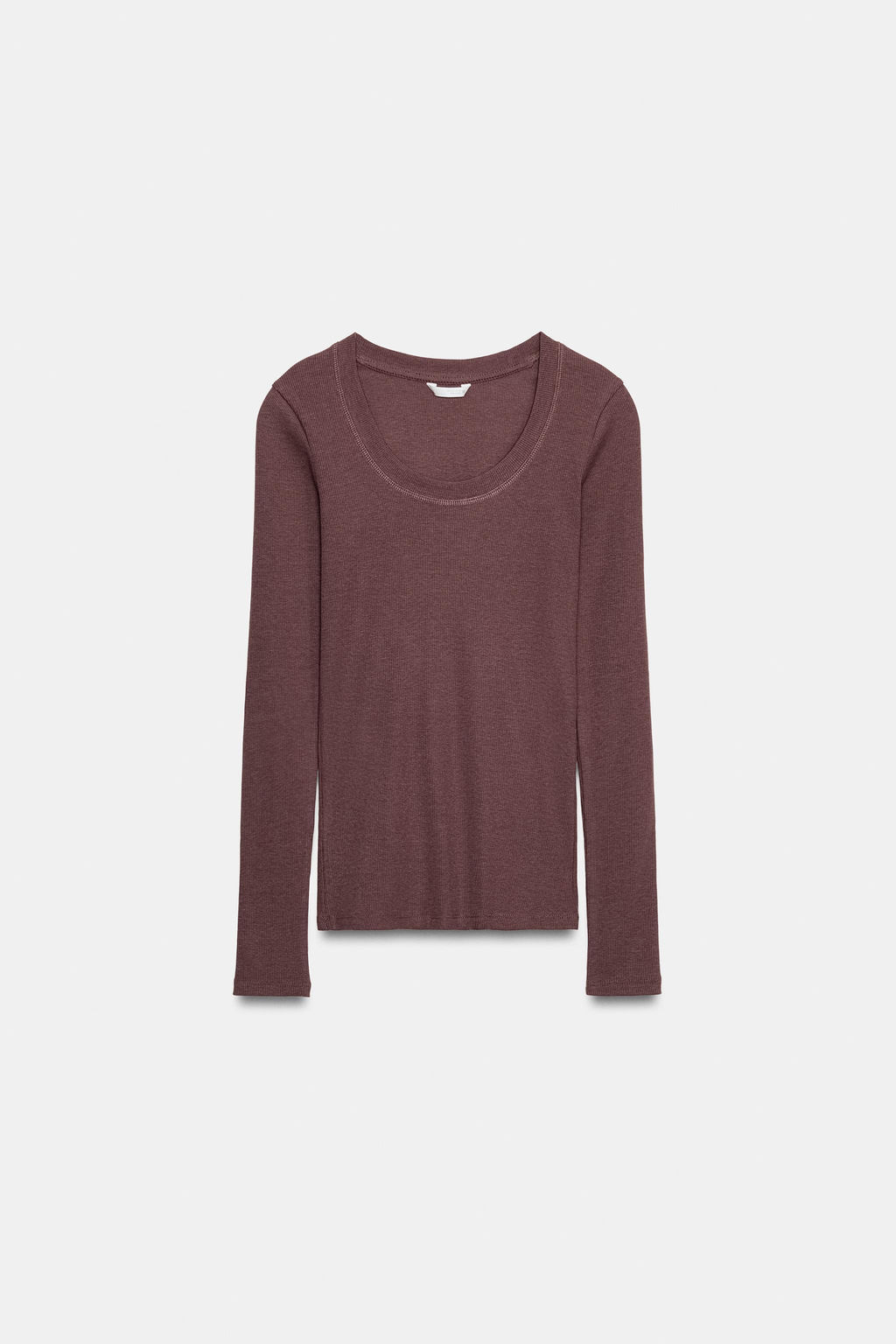 RIBBED LONG SLEEVE T-SHIRT - Zara фото 4