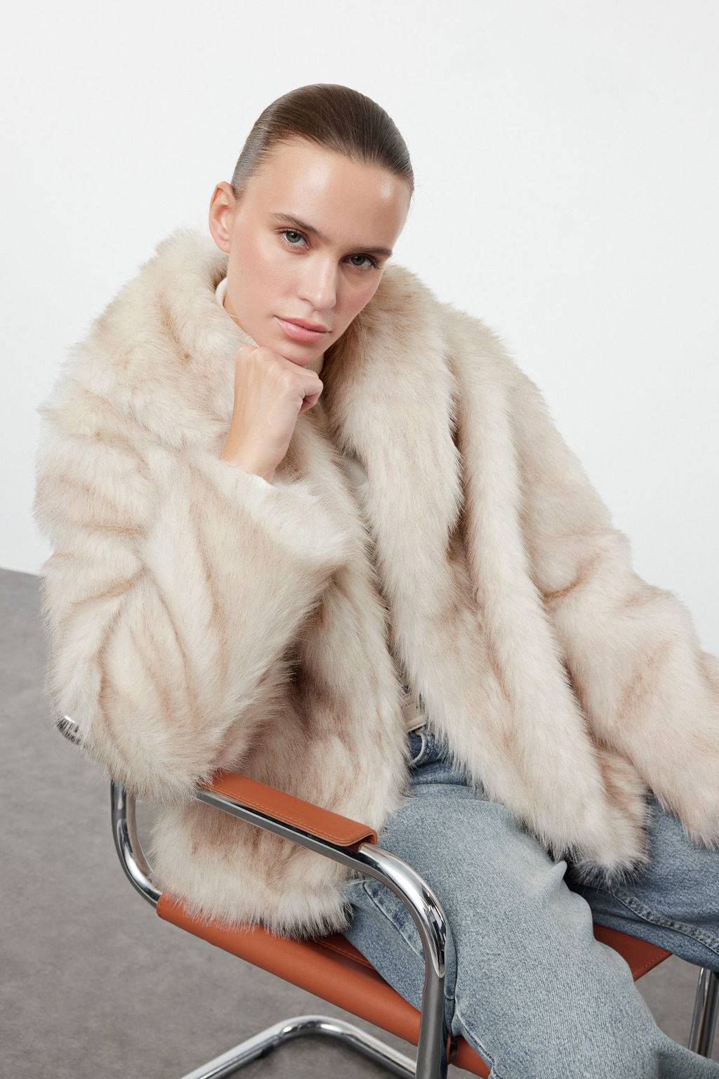 Ekru Regular Kal?p Kurk Mont TWOAW25MO00157 - Trendyolmilla фото 9