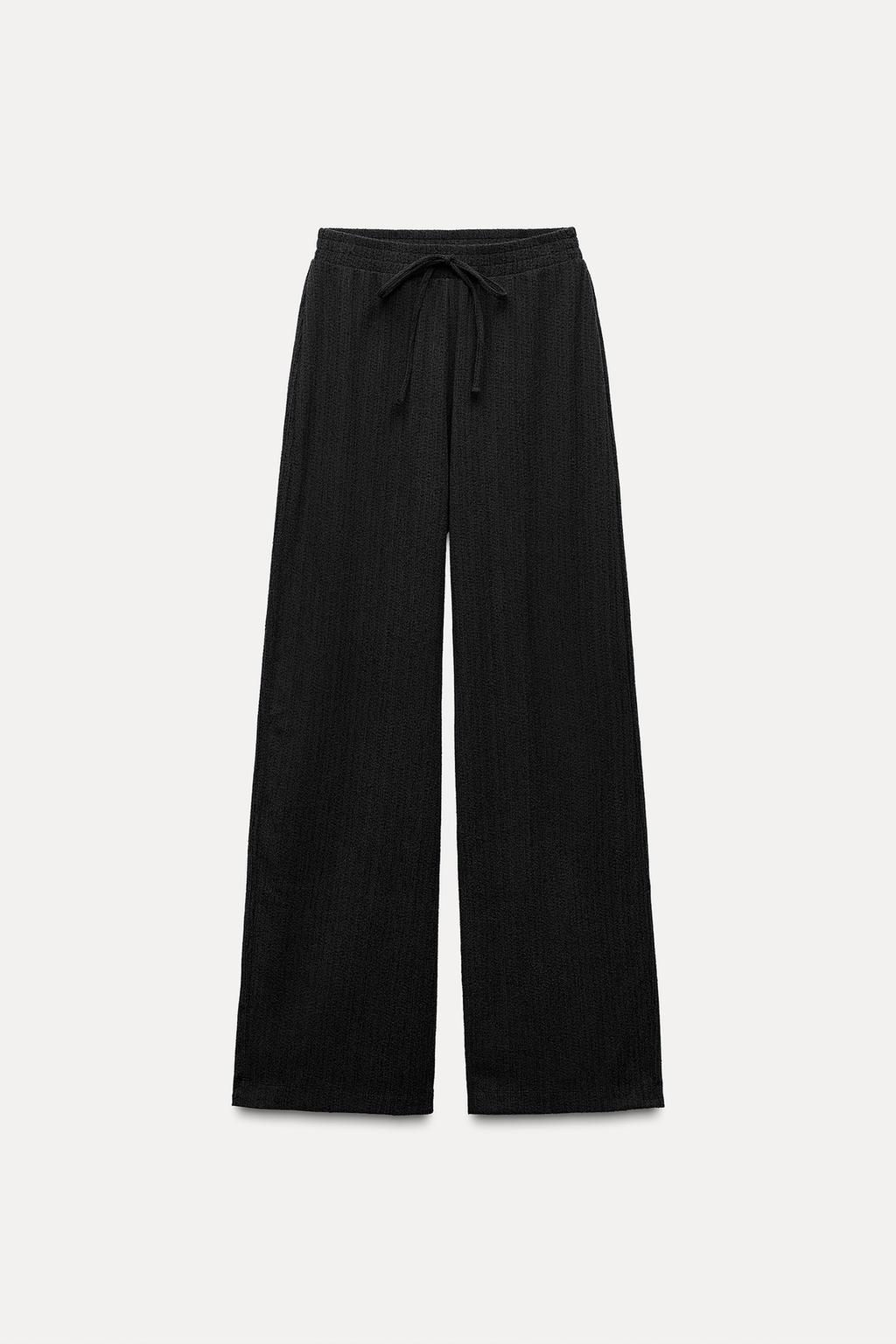 TEXTURED STRAIGHT-LEG TROUSERS - Zara фото 12