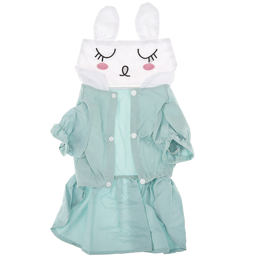Пэт тойс (Pet toys) Одежда для собаки Платье Зайка с принтом, с вышивкой, на кнопках р-р L, длина спинки 35см/обхват груди 44см/обхват шеи 34см, цвет-мятный, 100% полиэстер (Китай) - Домашняя Мода фото 5