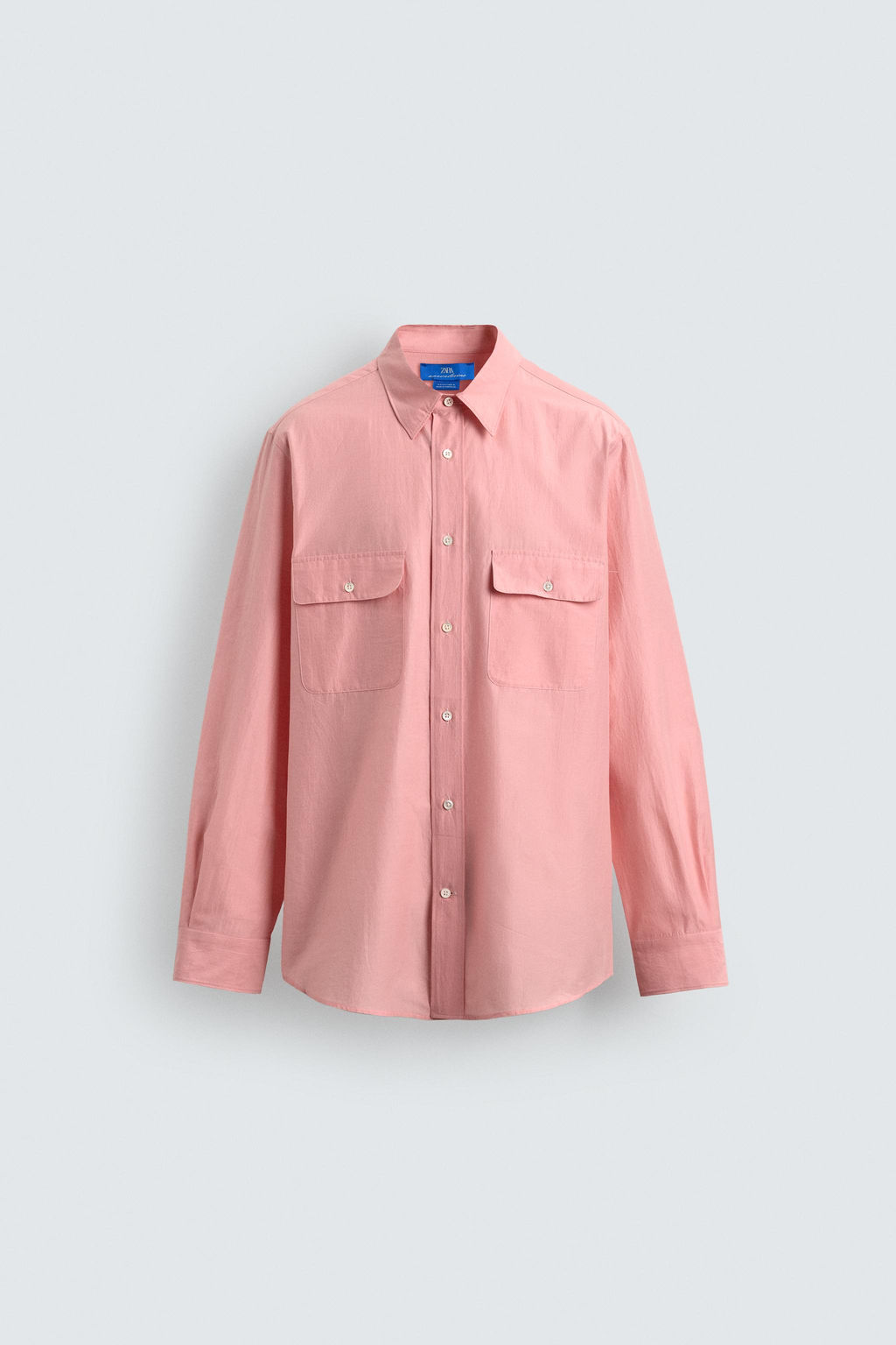 CAMISA FLUIDA REGULAR FIT BOLSILLOS AARON LEVINE X ZARA / Rosa tiza  фото 6