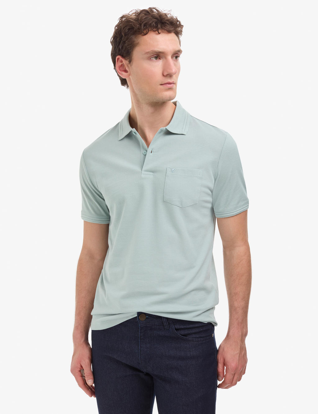 Koyu Mint Regular Fit %100 Pamuk K_vr_lmaz Polo Yaka Basic Ti__rt