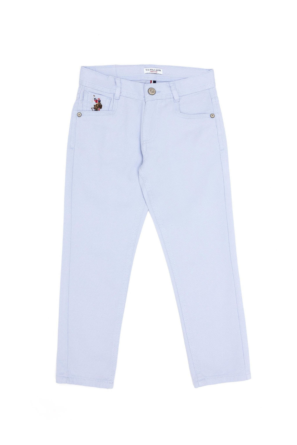 Голубые брюки из плотной ткани для мальчика - U.s. polo assn фото 6