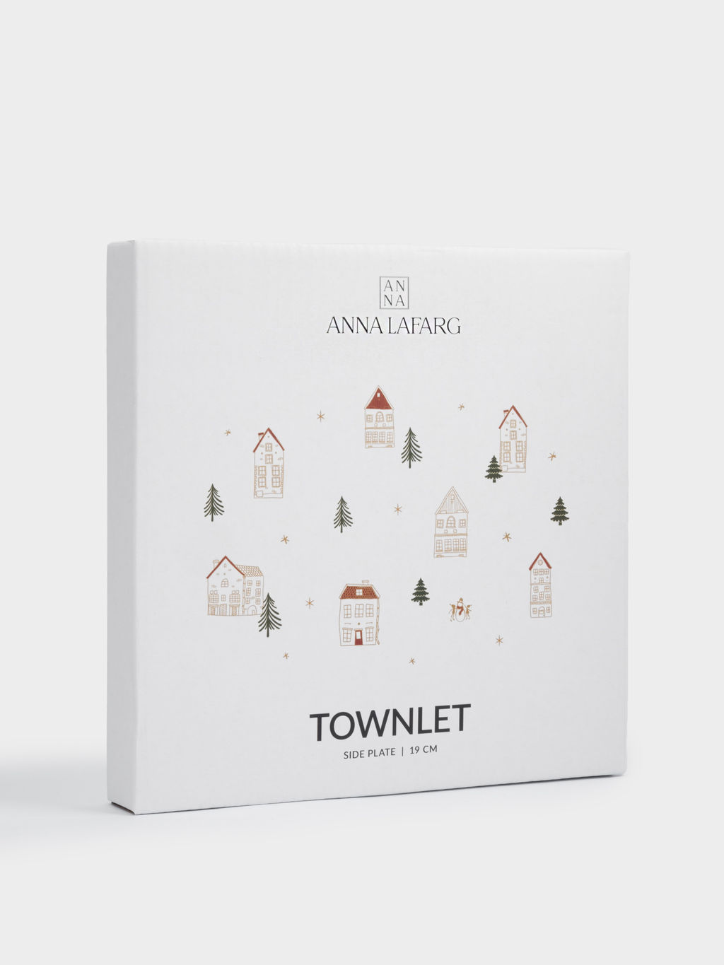 Тарелка закусочная, 19 см, фарфор N, бело-золотистая, Домики и ели, Townlet - Anna lafarg фото 6