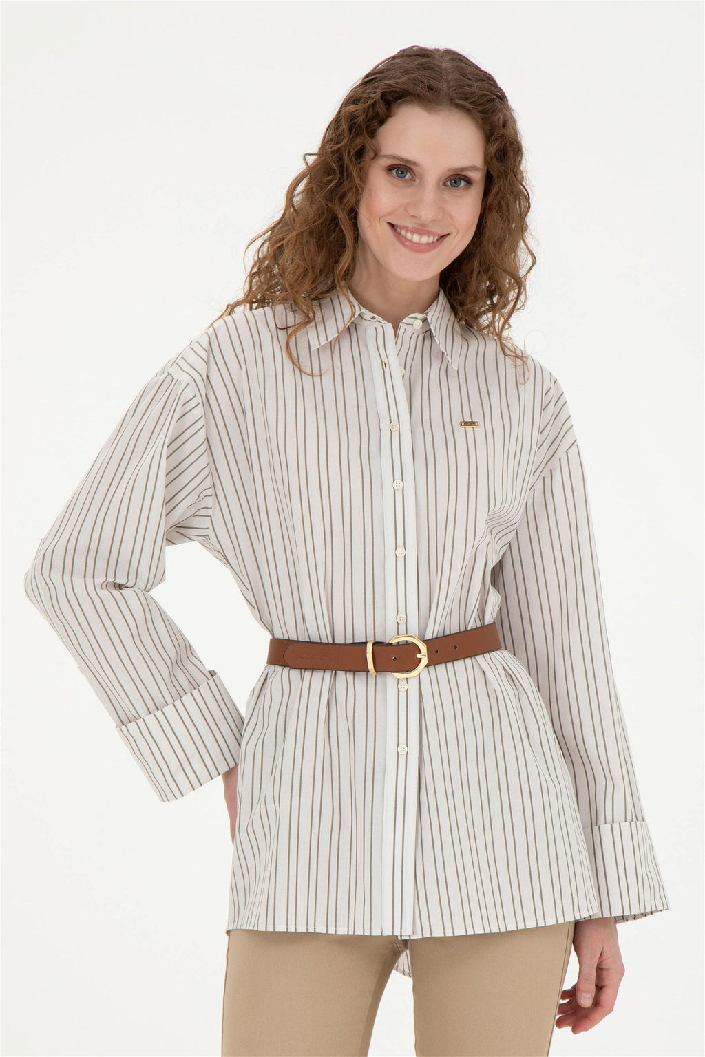 U. S. Polo Assn Женская рубашка с длинным рукавом Stone - U.s. polo assn фото 8