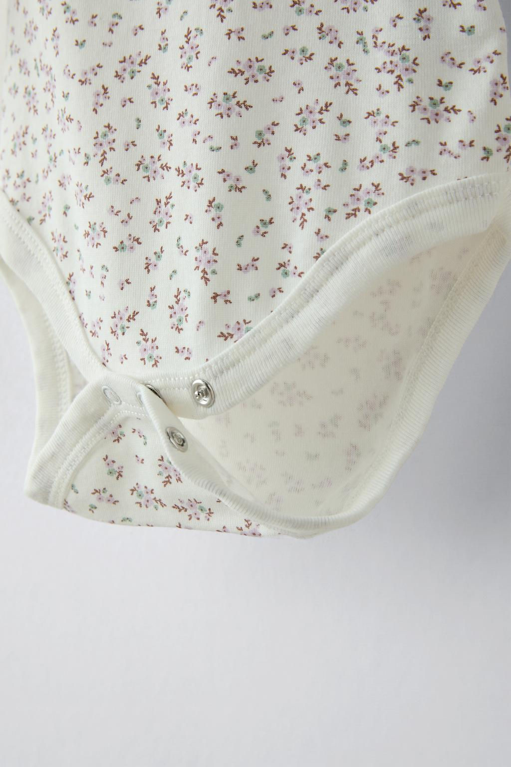 PACK OF FIVE FLORAL BODYSUITS - Zara фото 4