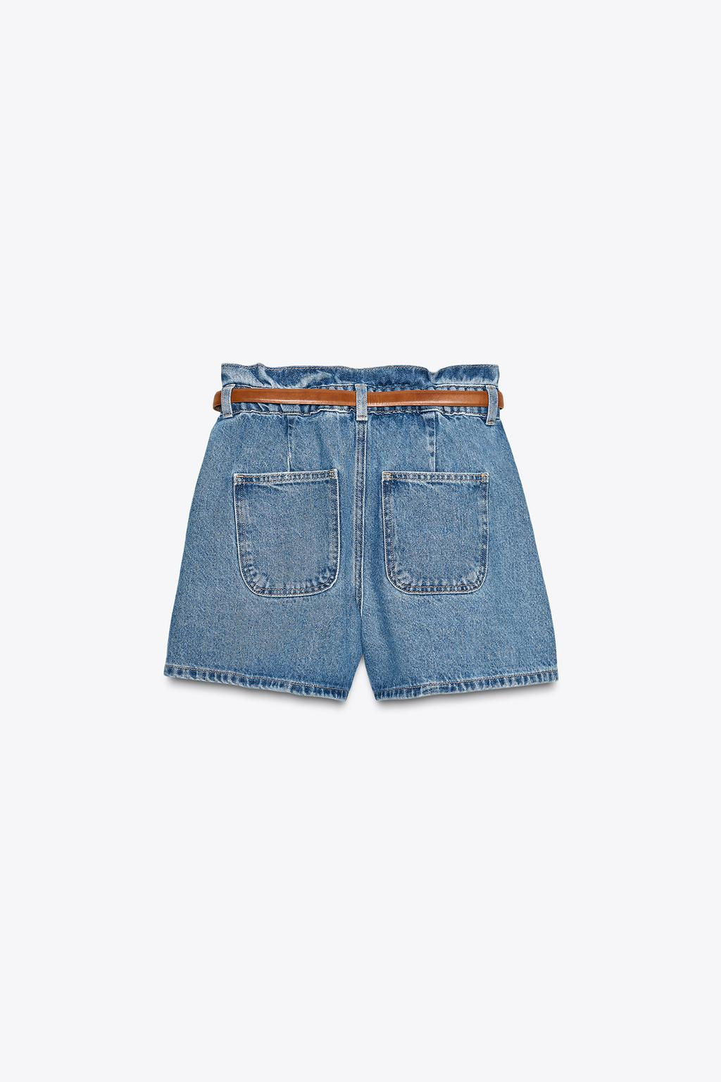 Z1975 DENIM PAPERBAG BERMUDA SHORTS WITH BELT - Zara фото 14