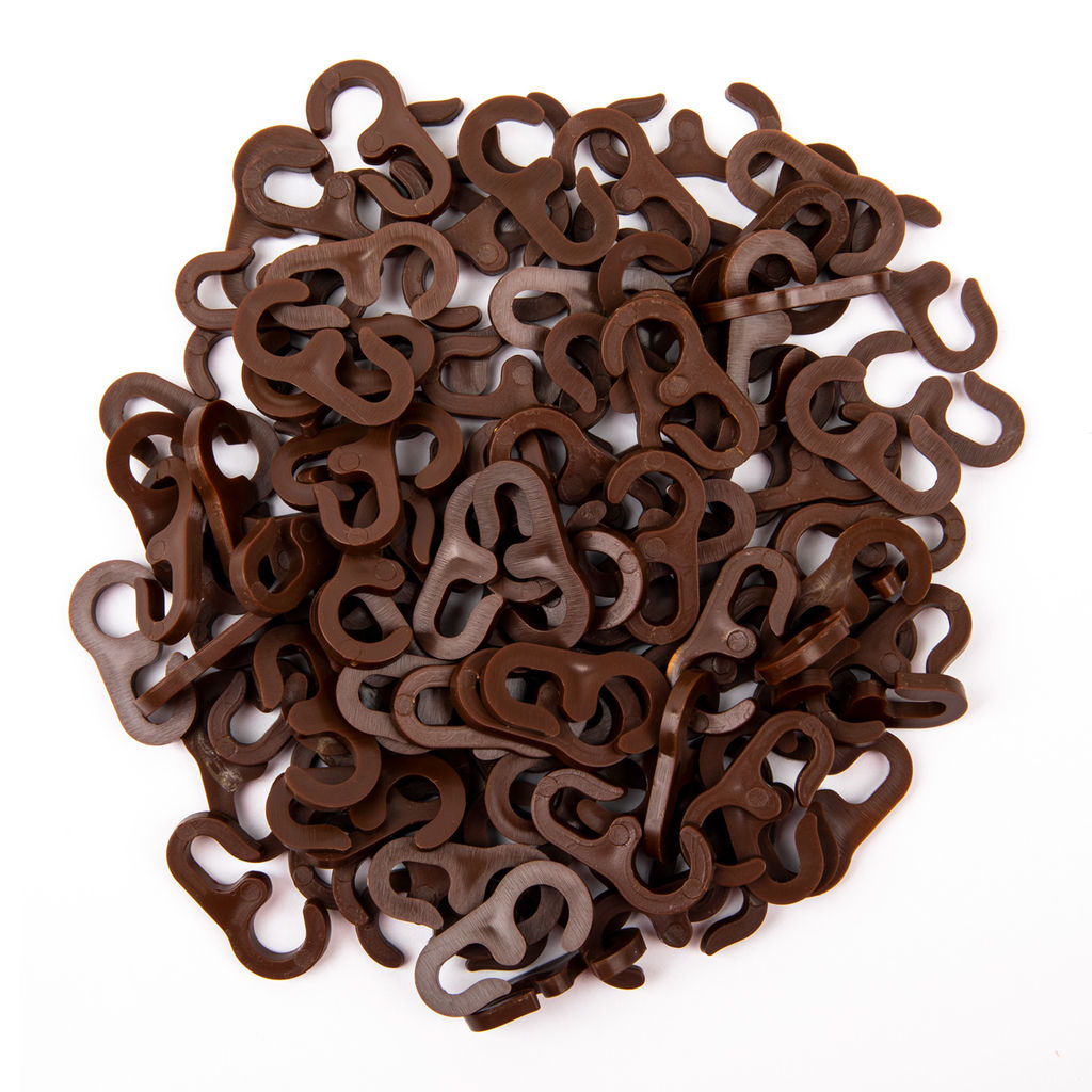 Фурнитура BLITZ Крючок шторный на кольцо пластик LF-300 100 шт СК/Распродажа 02 коричневый