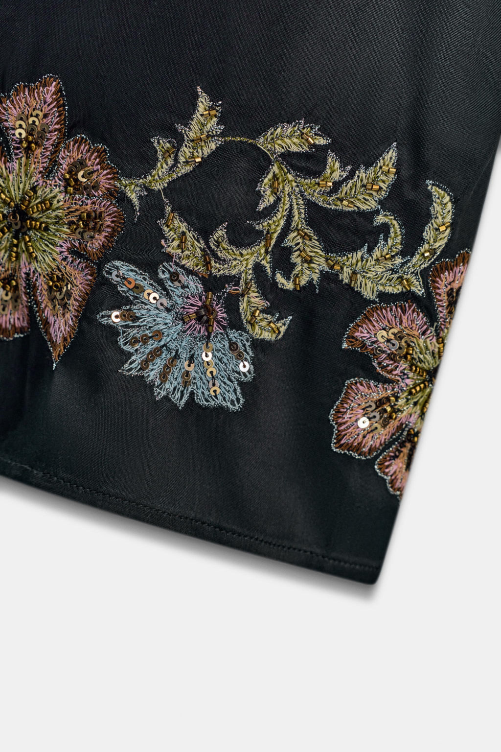 KIMONO WITH FLORAL EMBROIDERY AND FRINGES - Zara фото 8