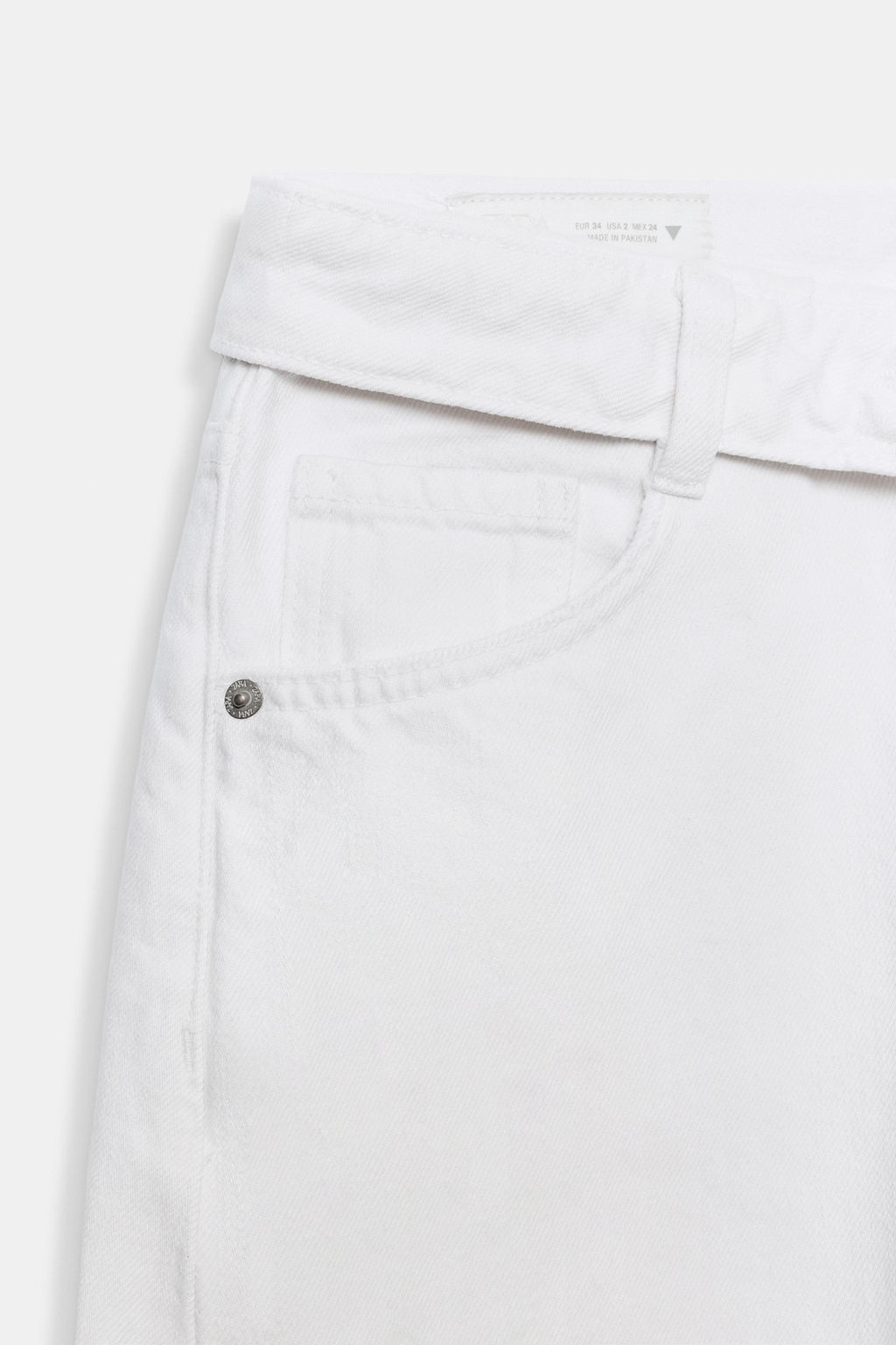 JEANS CINTURA DOBLADA TRF TIRO MEDIO / Crudo - Zara фото 7