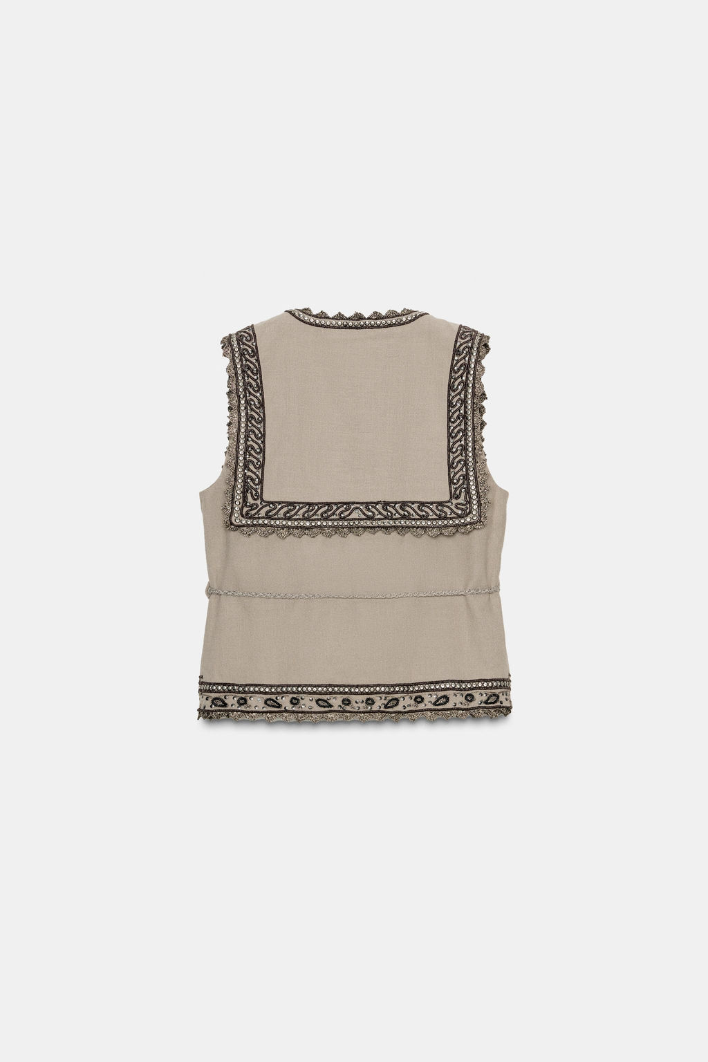 ZW COLLECTION EMBROIDERED WAISTCOAT WITH BELT - Zara фото 5