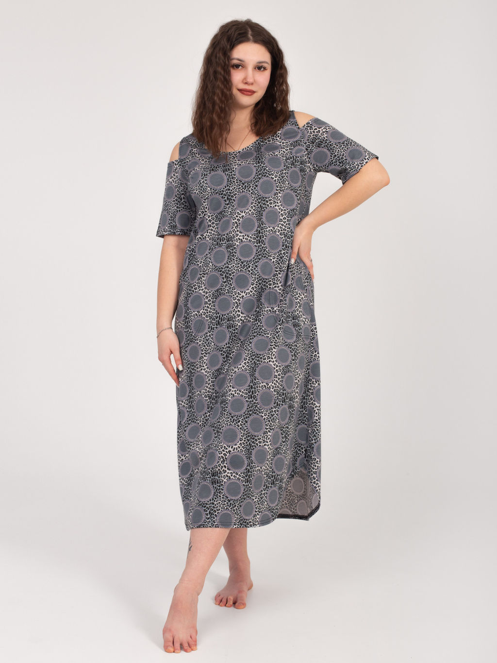 Платье женское кулирка "ВЛАДА" ЛЕО СЕРЫЙ