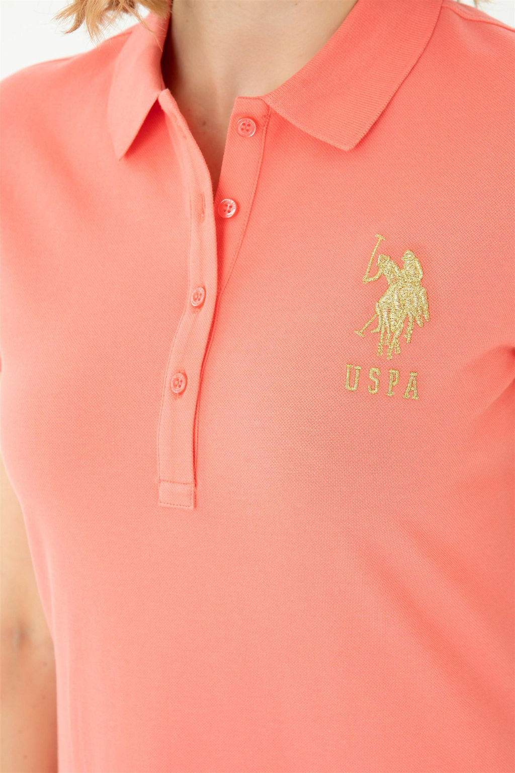 Женское трикотажное платье цвета лосося - U.s. polo assn фото 13