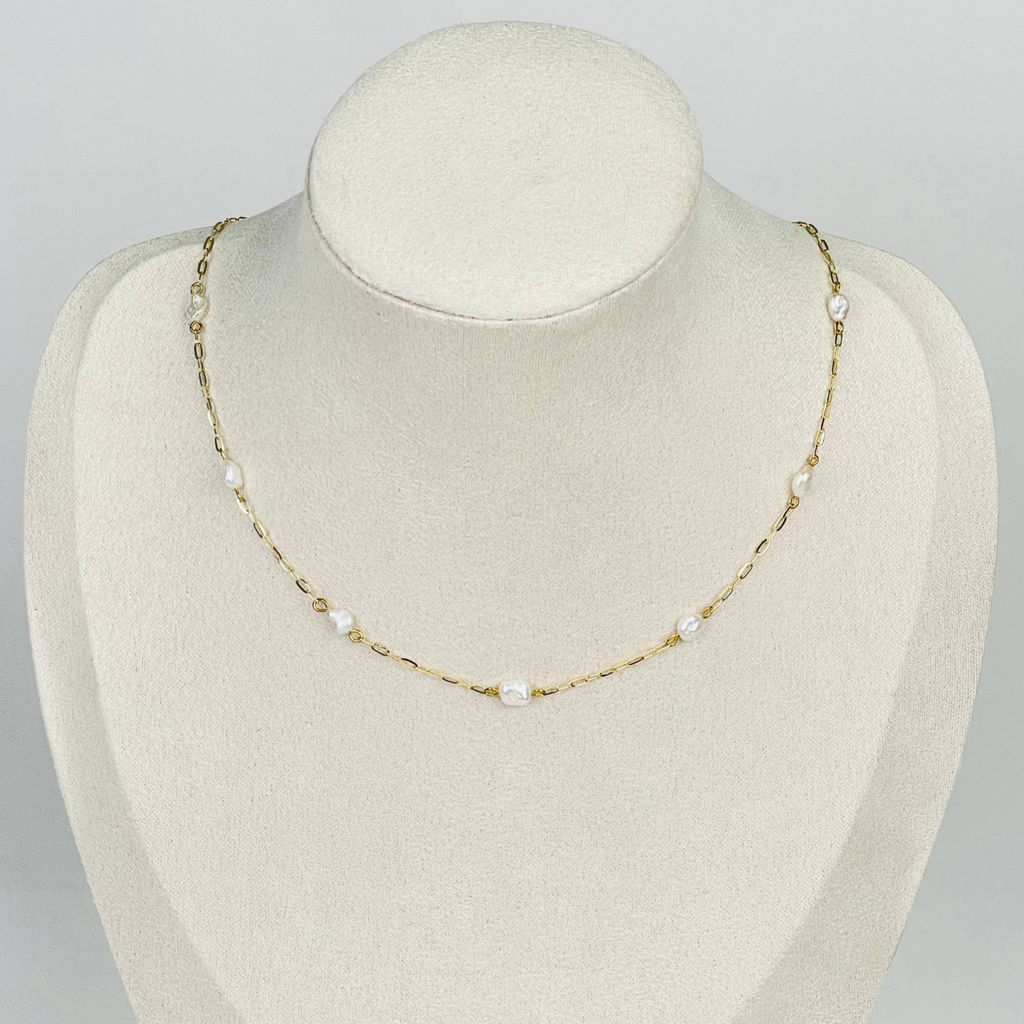 Колье на цепочке с Жемчугом 39 см +