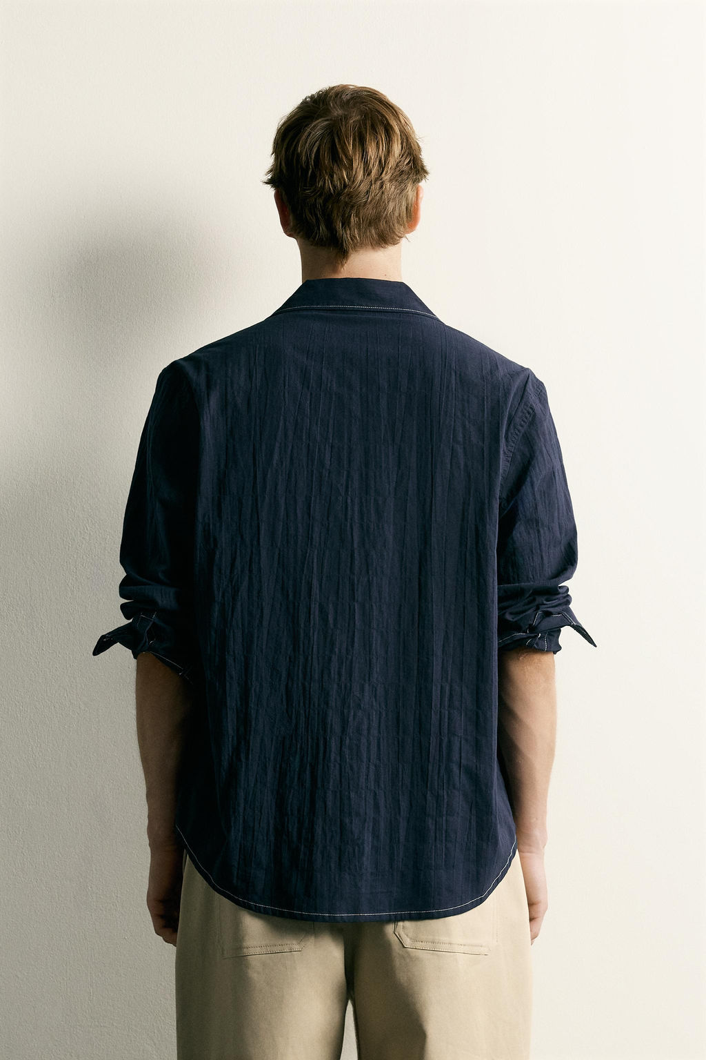 CAMISA RELAXED FIT ALAMARES TEJIDO / Marino - Zara фото 3