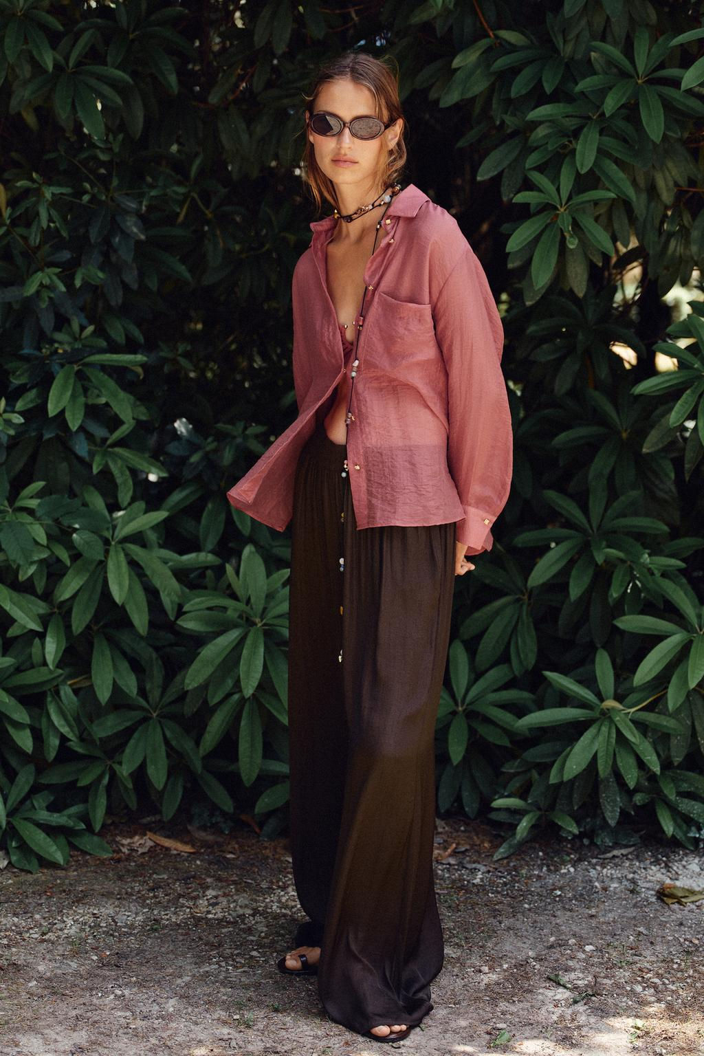 WIDE FLOWING TROUSERS - Zara фото 2