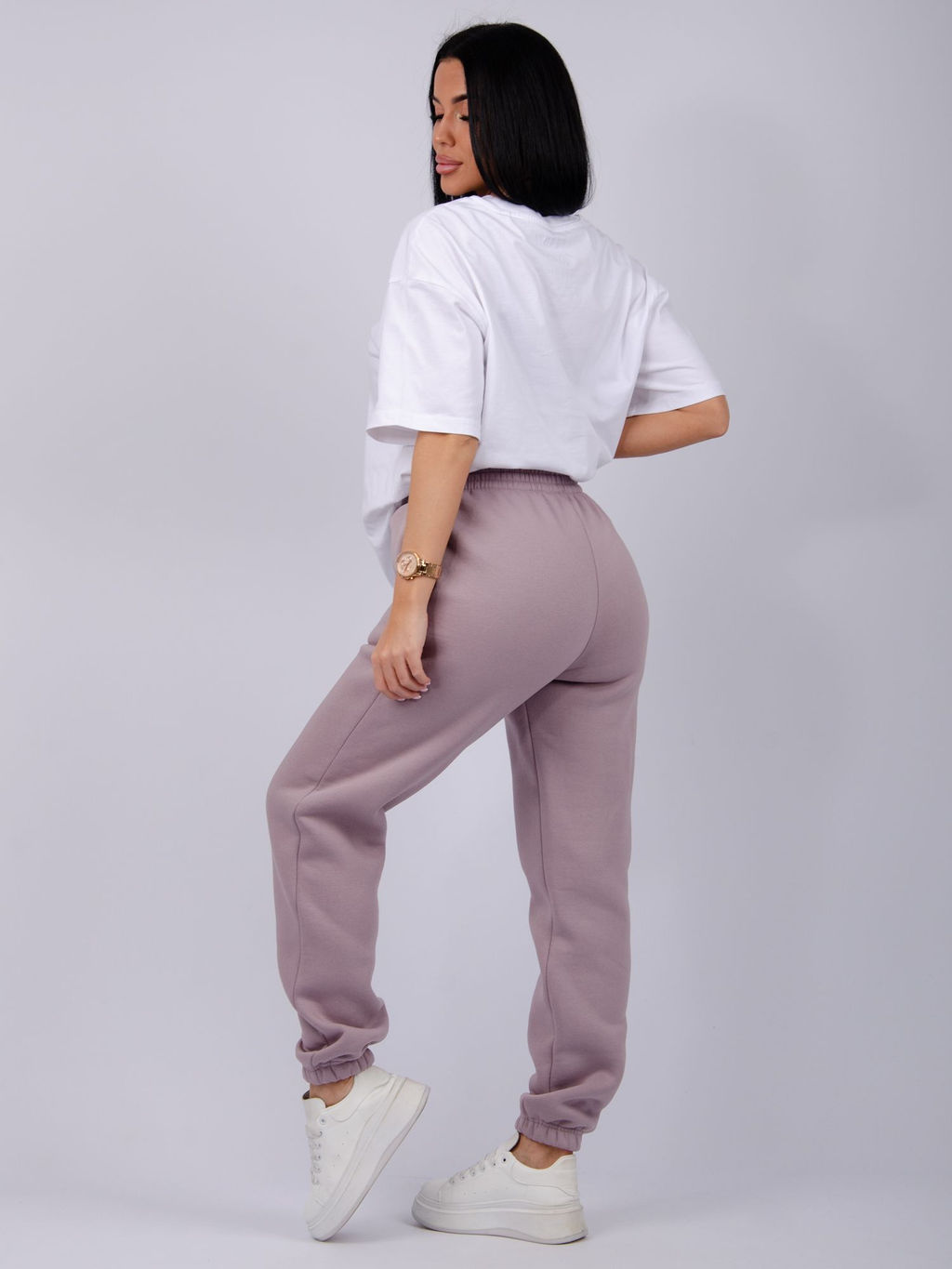 Джоггеры Мистерия 5, футер 3-х нитка начес - Малина фото 20