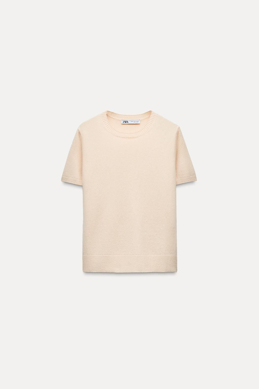 BASIC 100% CASHMERE SHORT SLEEVE TOP - Zara фото 7