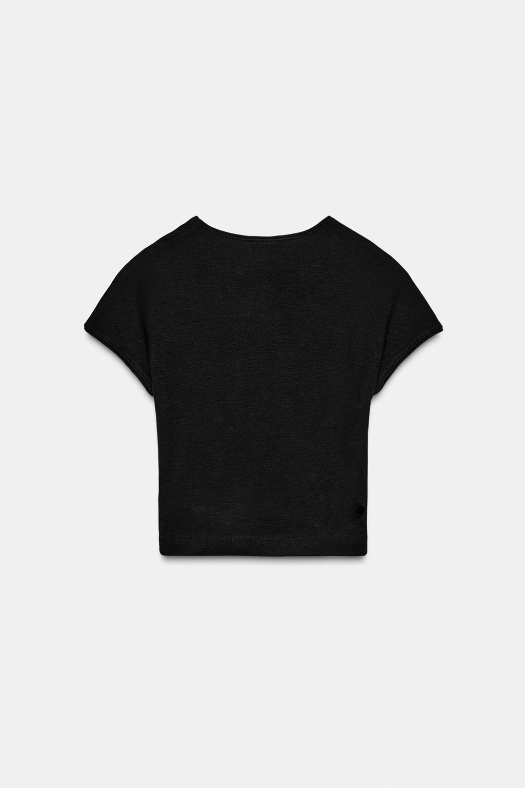 CAMISETA CROPPED MANGA CORTA / Negro - Zara фото 4