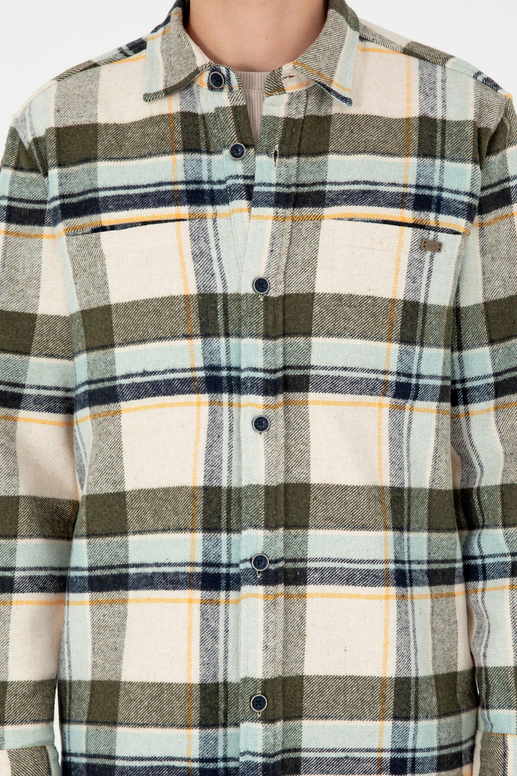 Мужская рубашка цвета хаки с длинным рукавом - U.s. polo assn фото 6