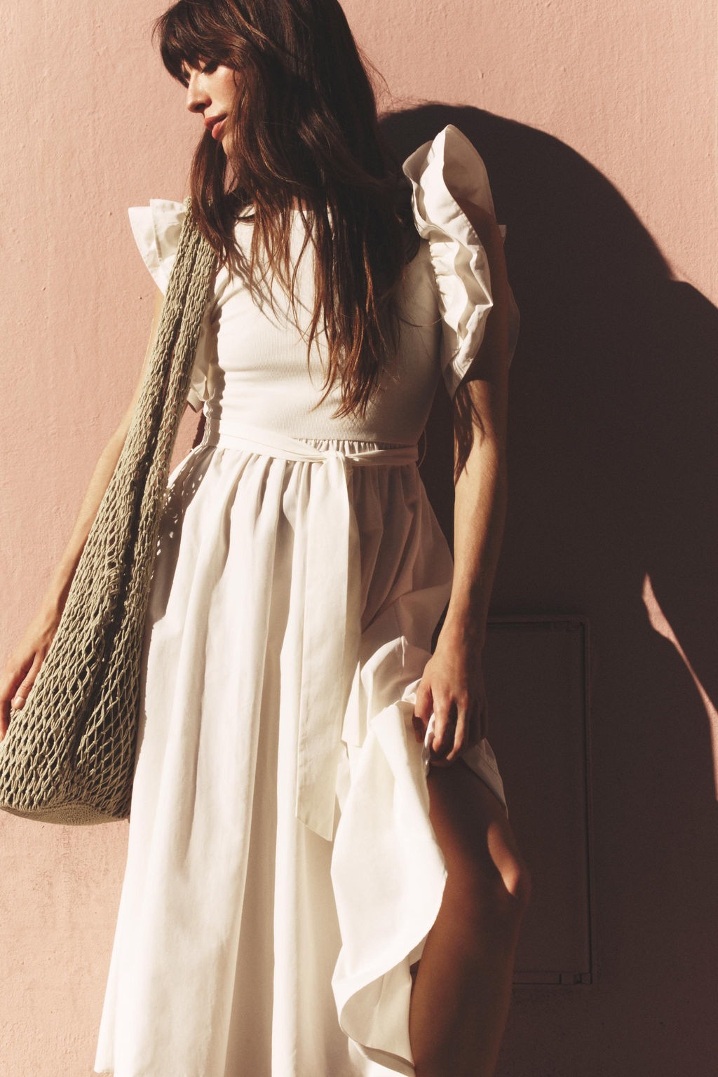 RUFFLED CONTRAST DRESS - Zara фото 17