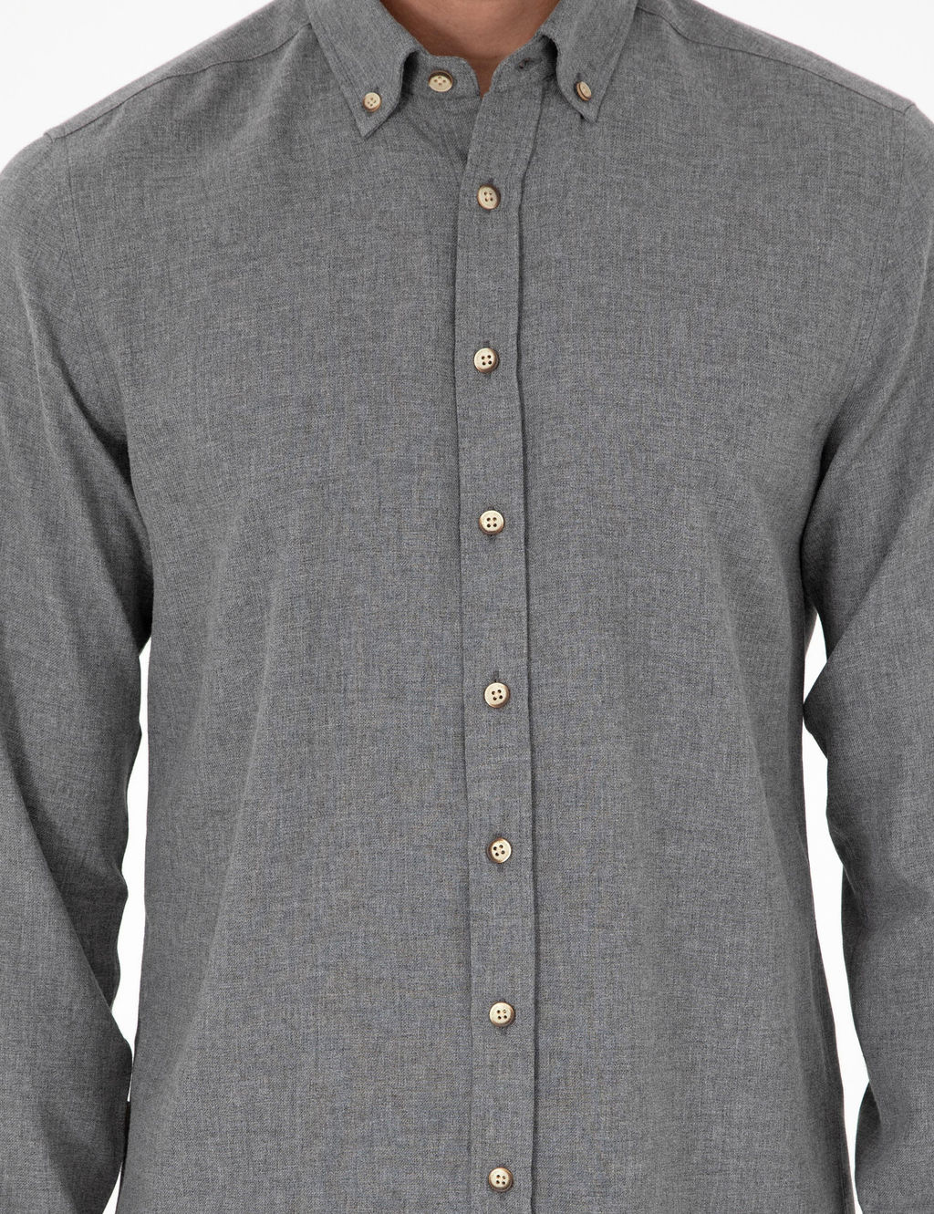 Gri Slim Fit Uzun Kollu G_mlek