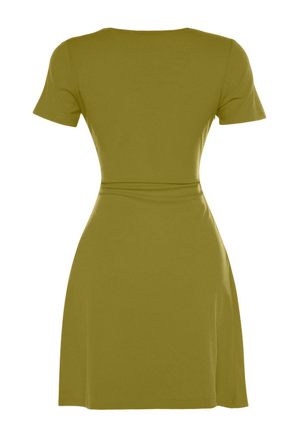 TRENDYOLMILLA Siyah Kruvaze Yaka A-Line Krep Mini Smart Orme Elbise TWOSS23EL01703 фото 16