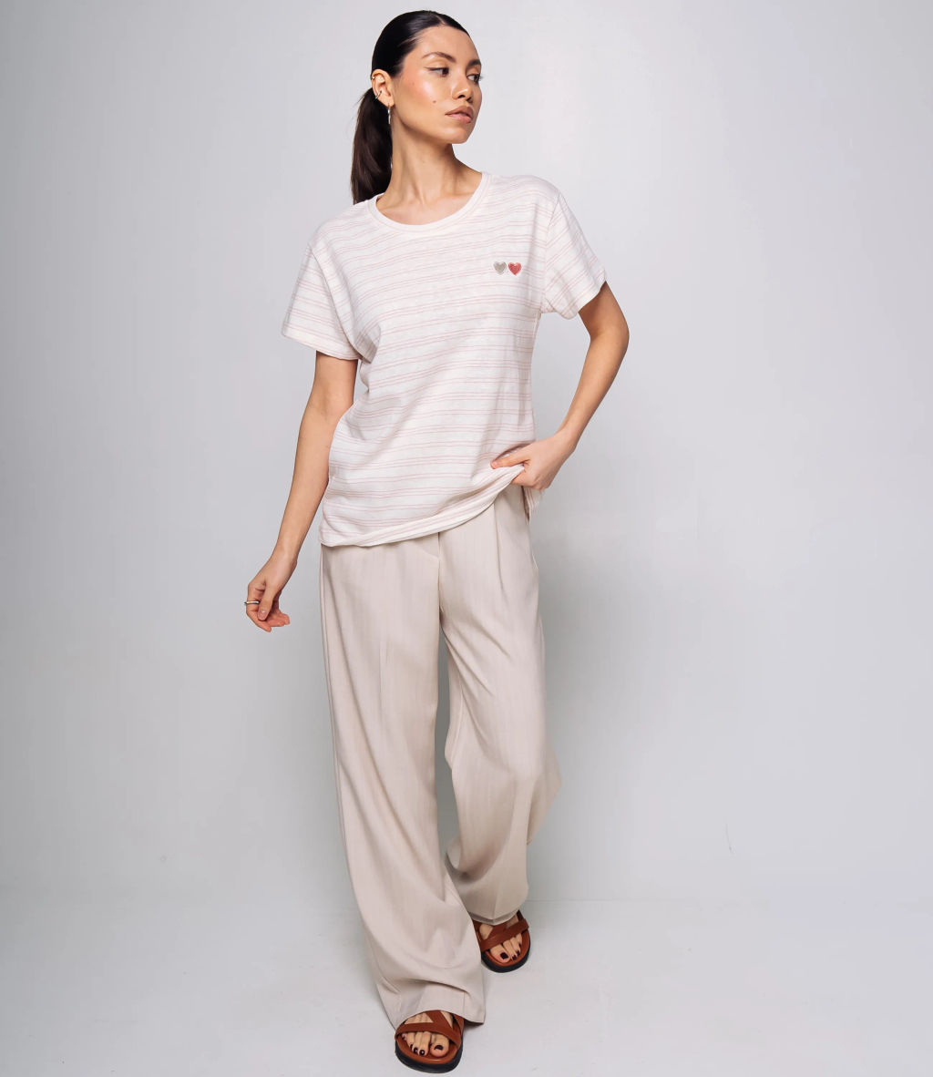 Футболка #КТ9101 (2), розовый, белый