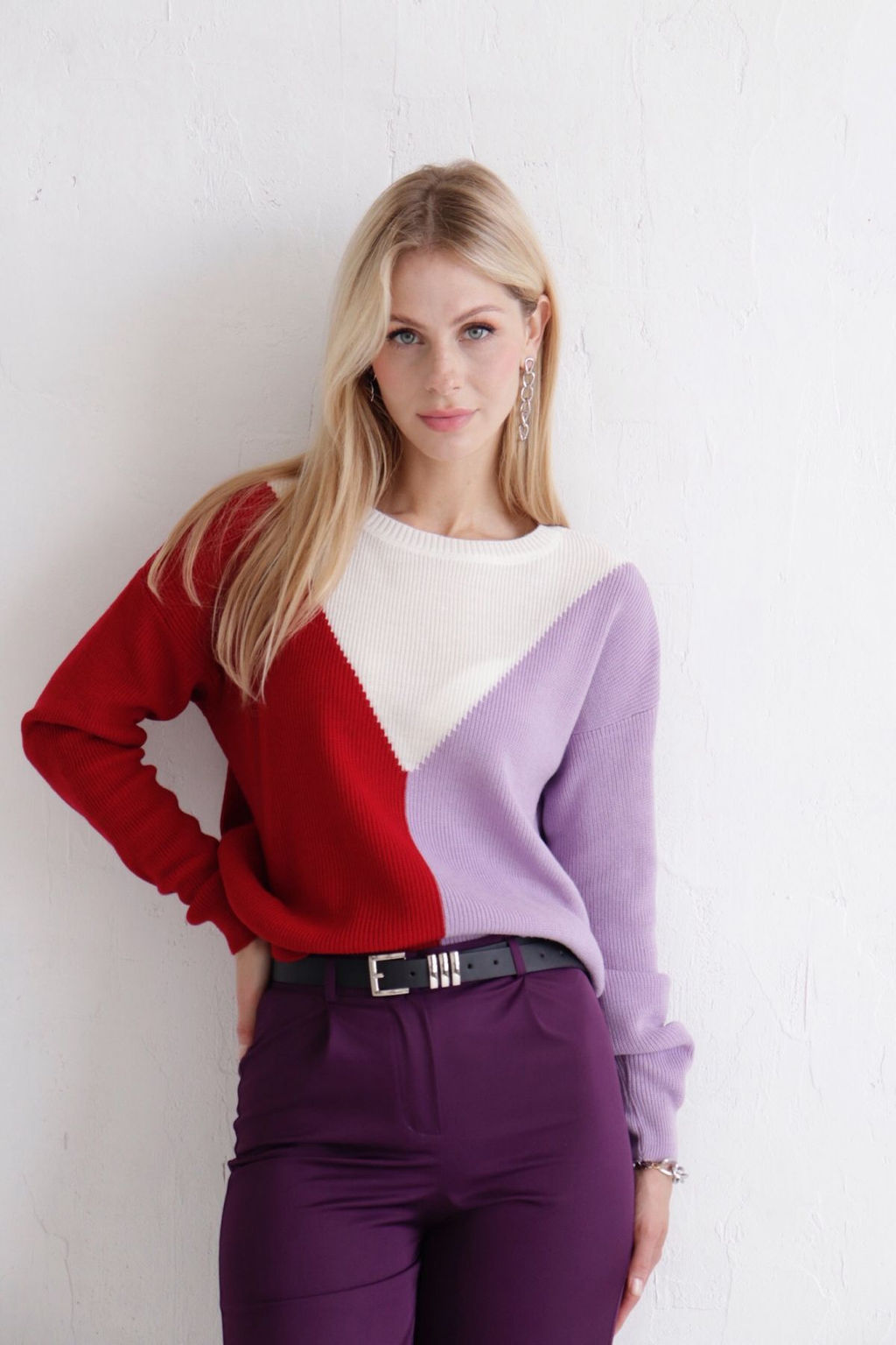 Martichelli Джемпер красно-лавандовый  фото 10