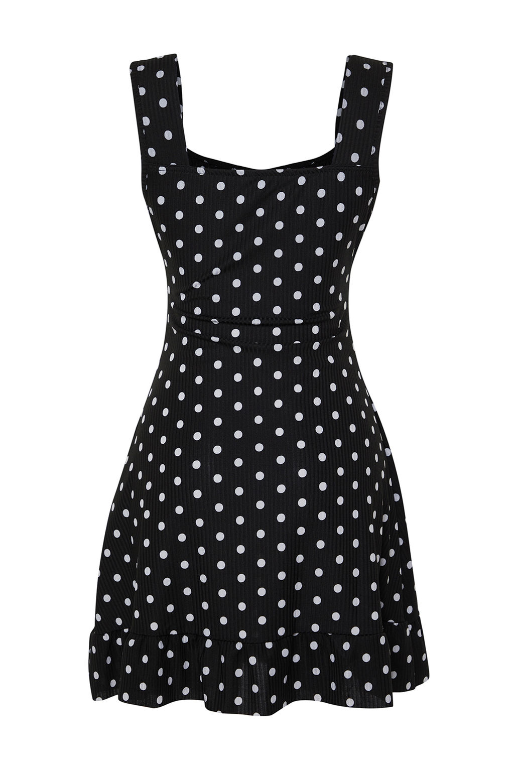 Siyah*001 Kare Yaka Volanl? A-Line Mini Orme Mini Elbise TWOSS23EL00348 - Trendyolmilla фото 8