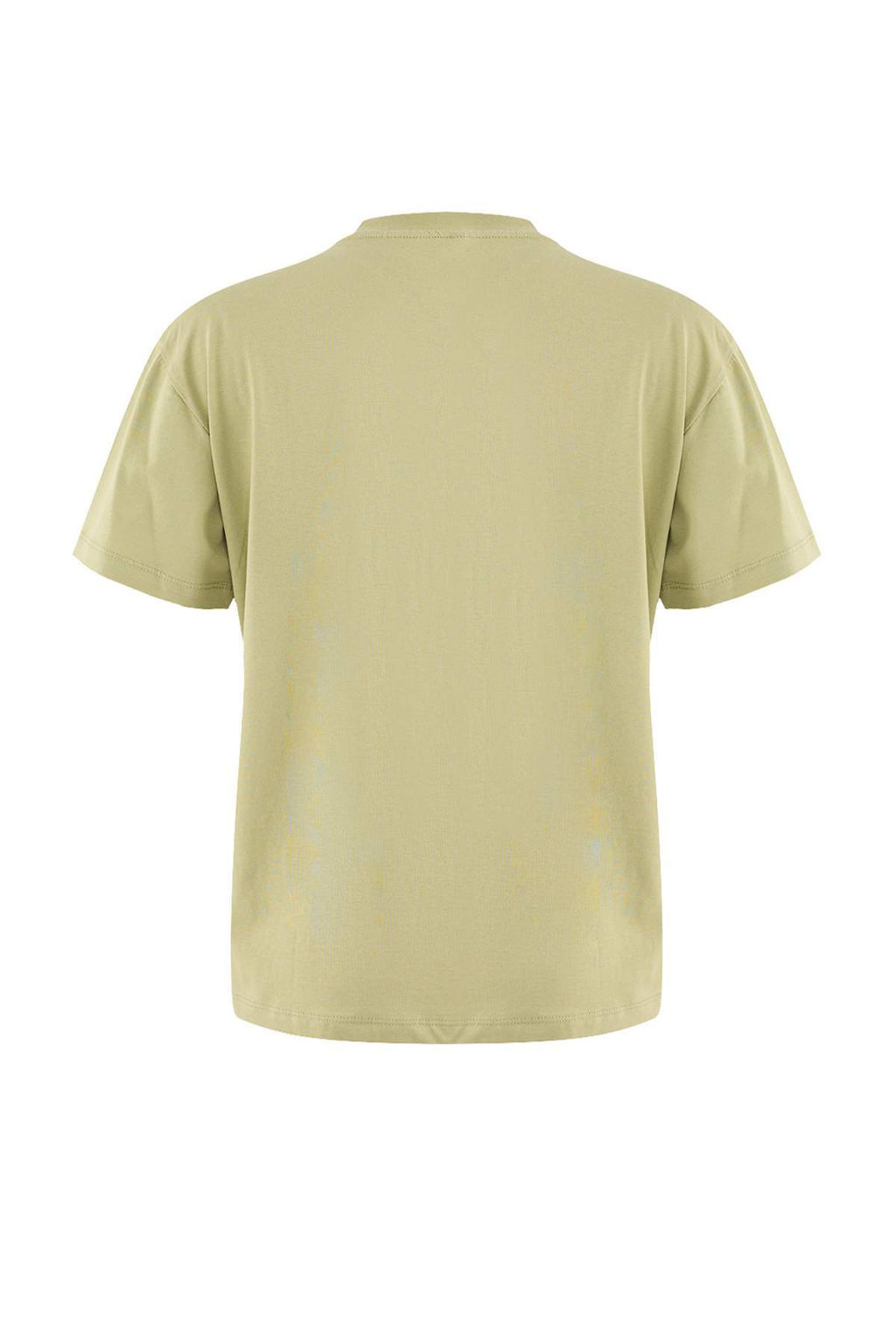 Yag Yesili-Gri 2li Paket %100 Pamuk Basic Dik Yaka Orme T-Shirt TWOSS20TS1500