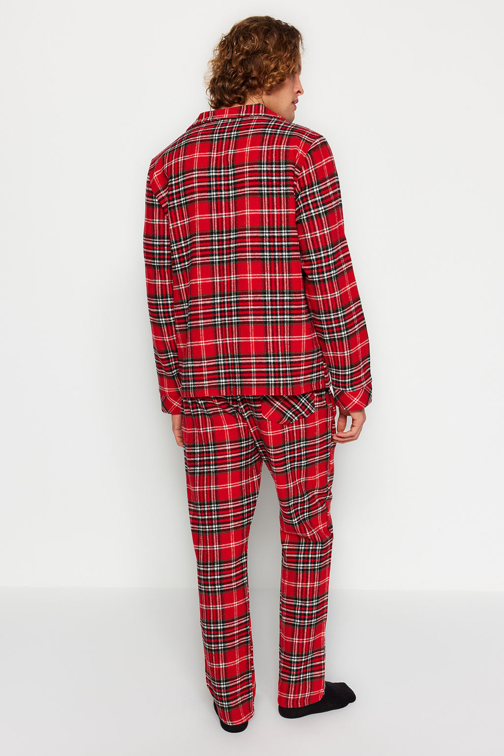 TRENDYOL MAN K?rm?z? Regular Fit Ekose Dokuma Pijama Tak?m? TMNAW24PT00019 - Trendyolmilla фото 4
