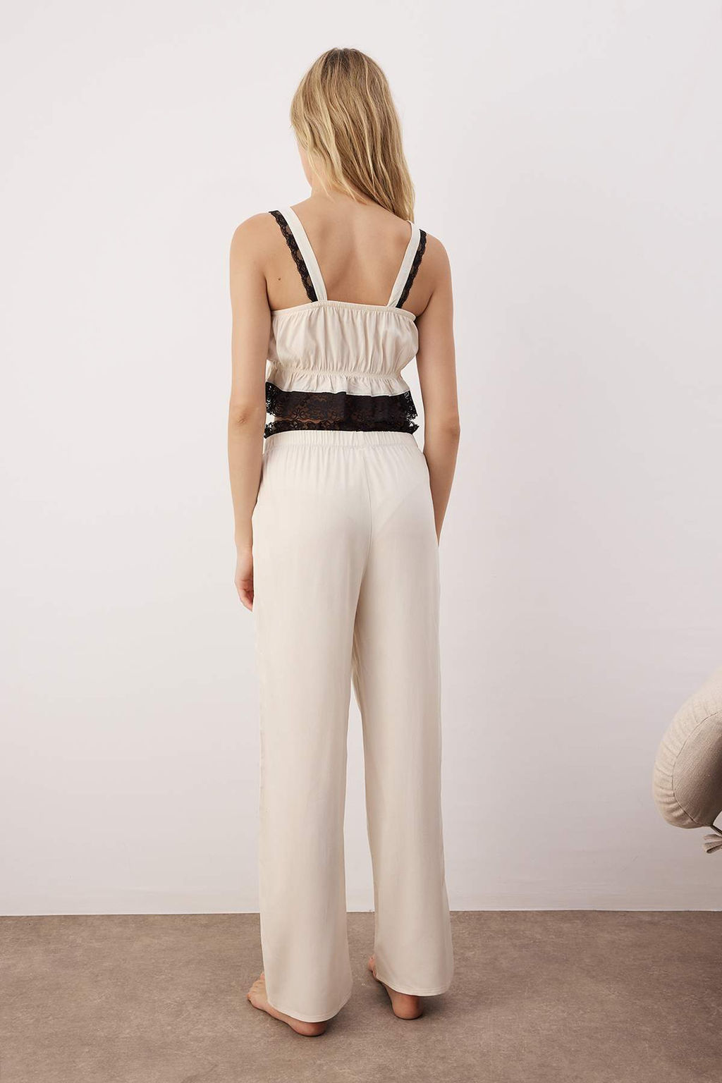 Ekru Duz Shally Dokuma Pijama Tak?m? THMAW26PT00198 - Trendyolmilla фото 4