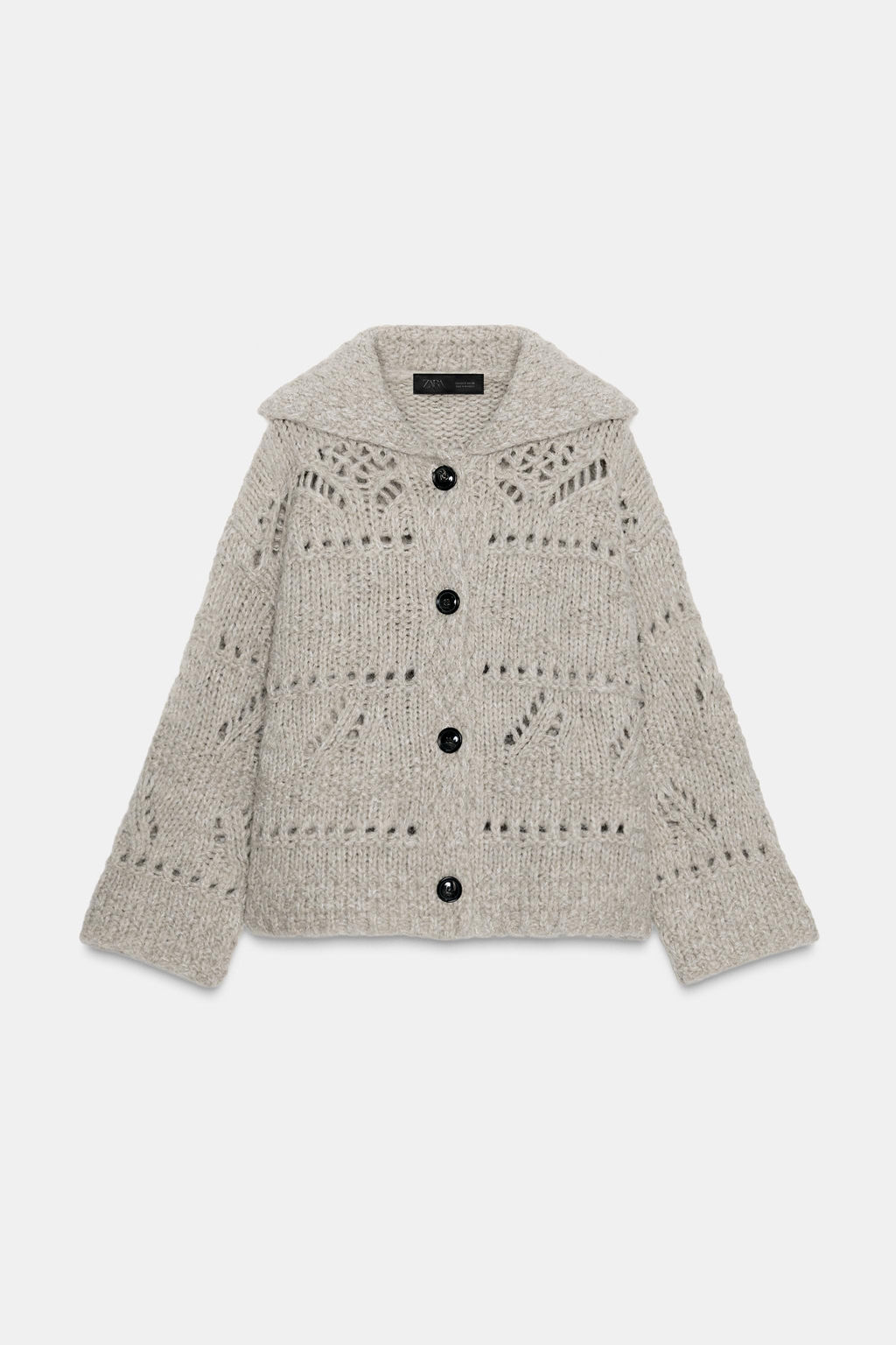 POINTELLE CHUNKY KNIT CARDIGAN - Zara фото 3