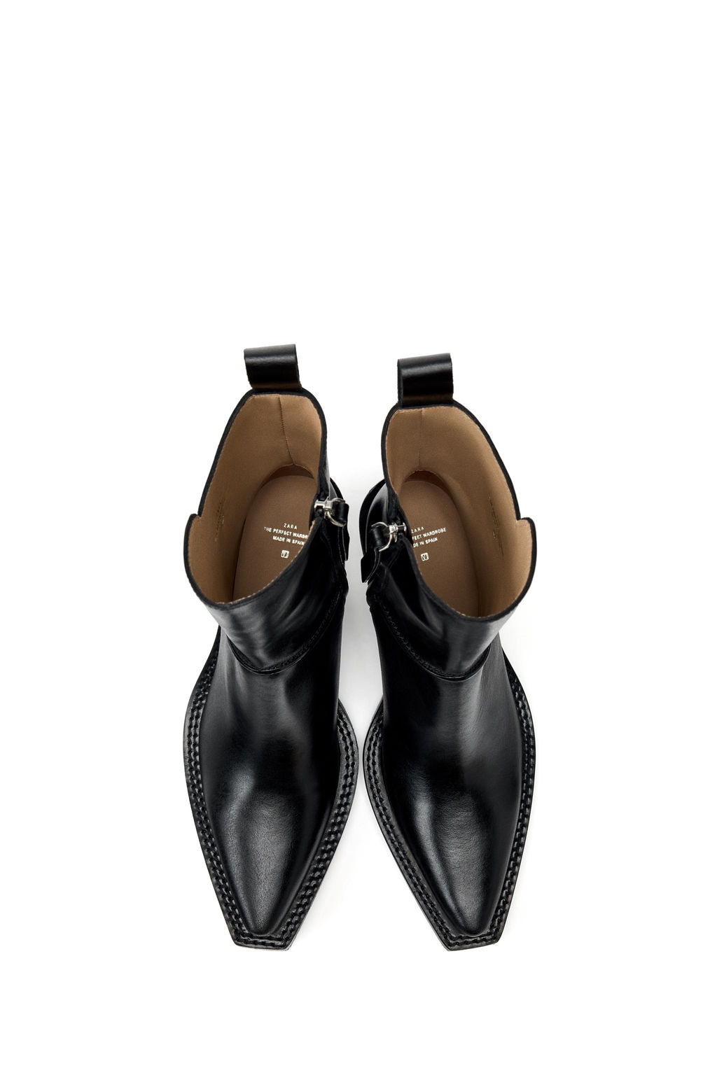 LIMITED EDITION LEATHER COWBOY ANKLE BOOTS - Zara фото 6