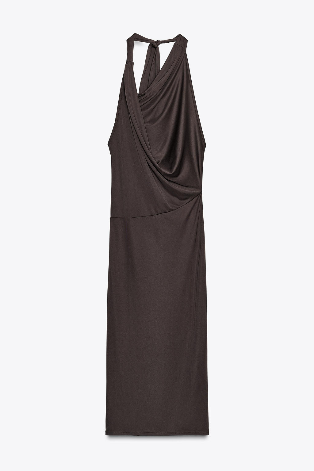 FLOWING NECKLINE DRESS WITH PLEATS - Zara фото 12