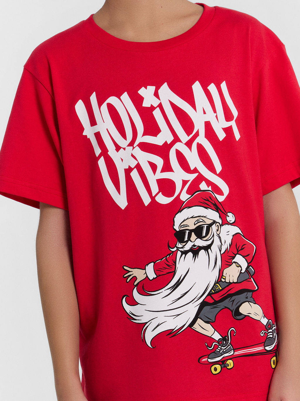 Футболка для мальчиков новогодняя красная с Сантой - Mark formelle фото 5