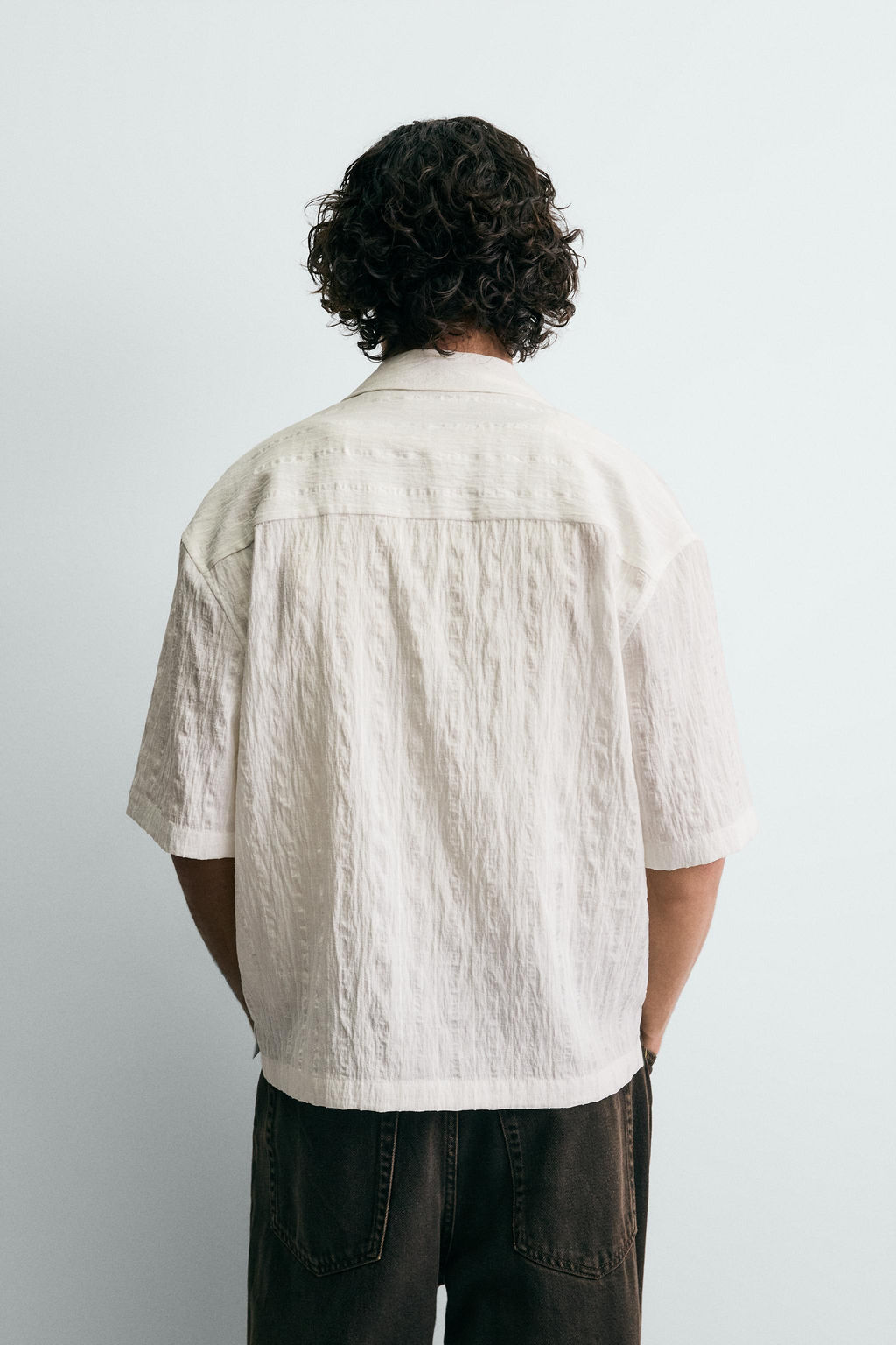 STRIPED TEXTURED FLOWING SHIRT - Zara фото 3