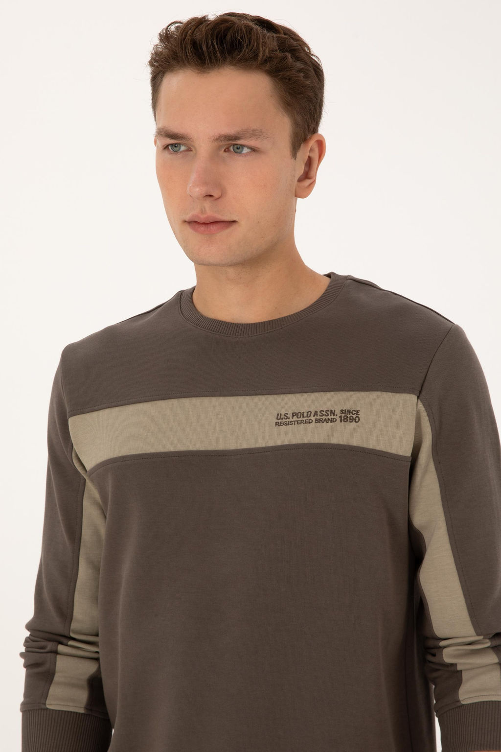 Erkek Regular Fit Bisiklet Yaka Vizon Sweatshirt - U.s. polo assn фото 2
