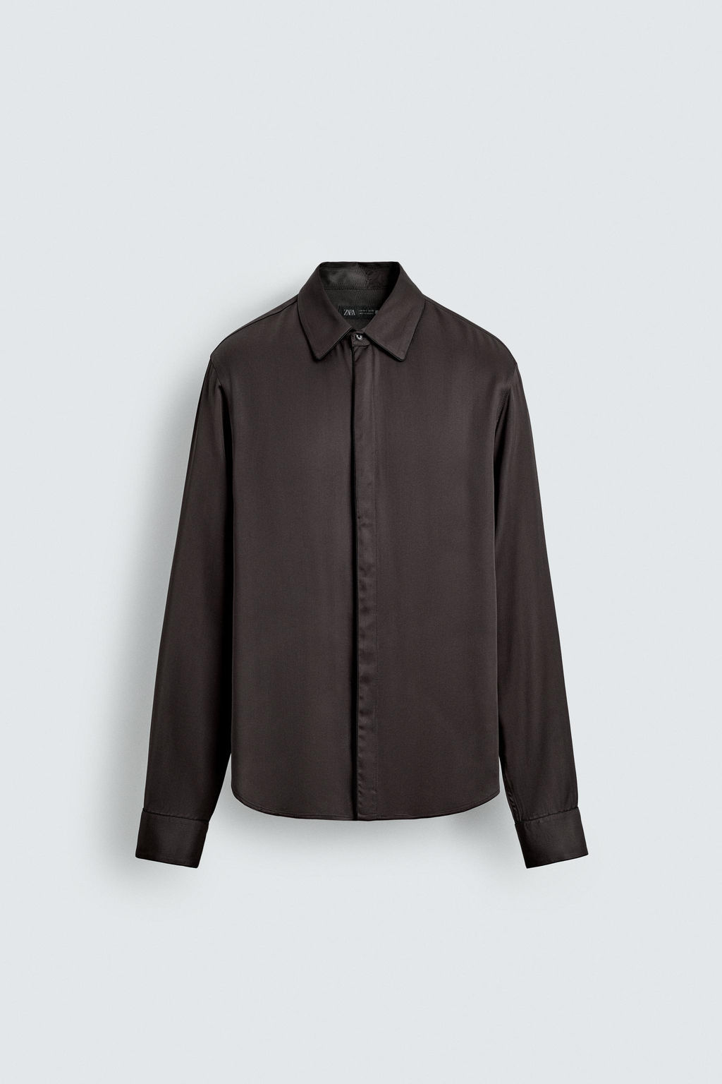 SATIN SHIRT WITH CONTRAST TRIMS - Zara фото 7