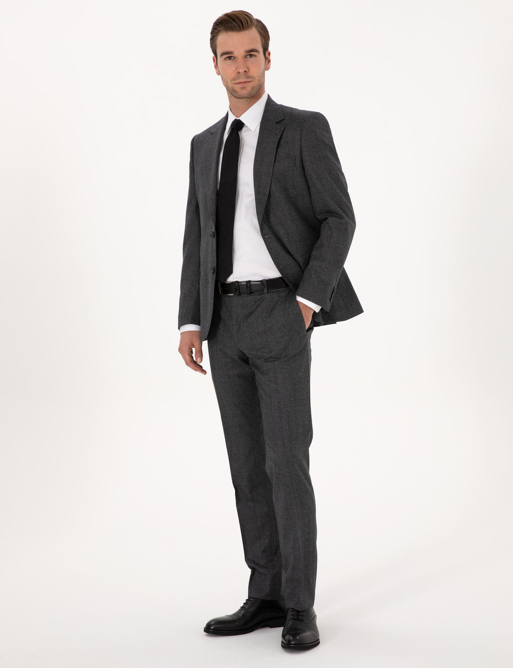 Antrasit Slim Fit Tak_m Elbise - Cacharel фото 3