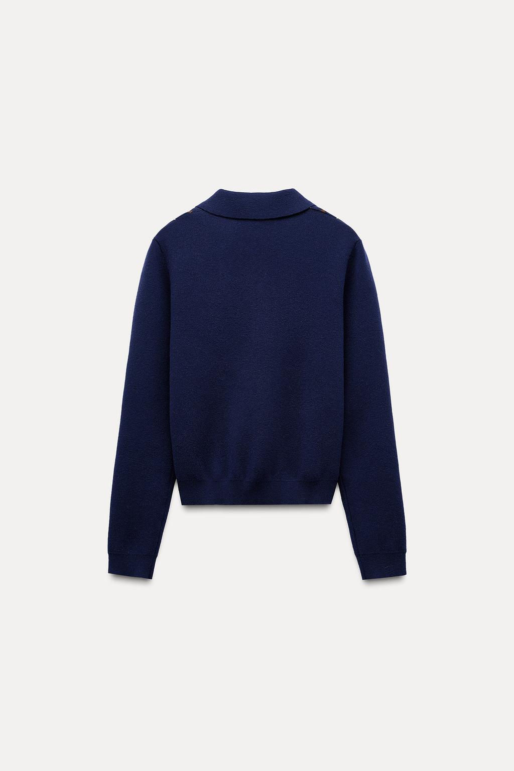 ARGYLE JACQUARD POLO SWEATER - Zara фото 8